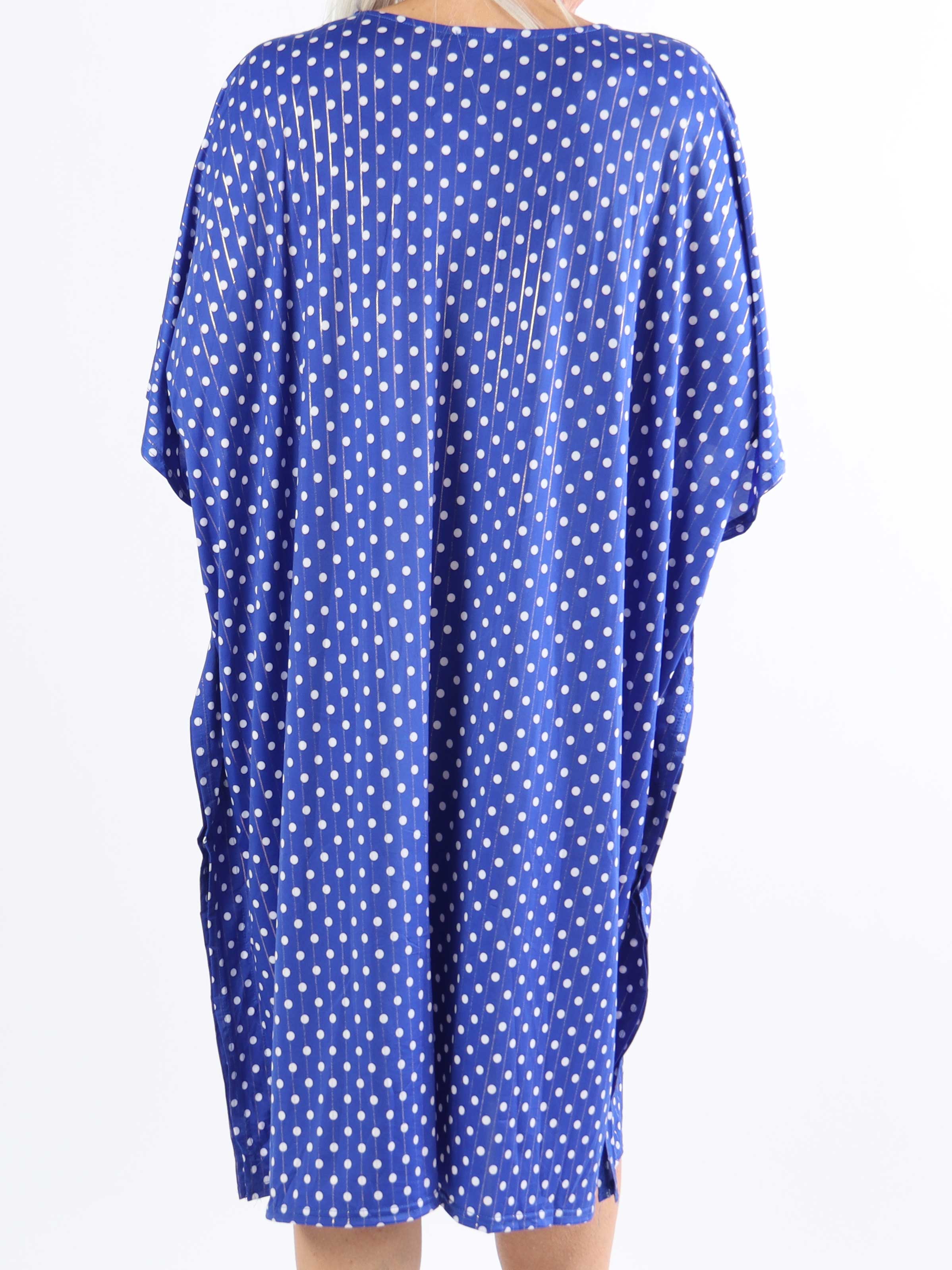 Azmina Dot - Elastisk plus size tunikakjole i loose fit